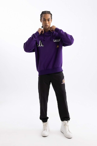 DeFactoFit NBA Los Angeles Lakers Dokuma Jogger Eşofman Altı Slim Fit Dar Kesim Cepli Ekstra Dar Paça D5647AX24AUBK81