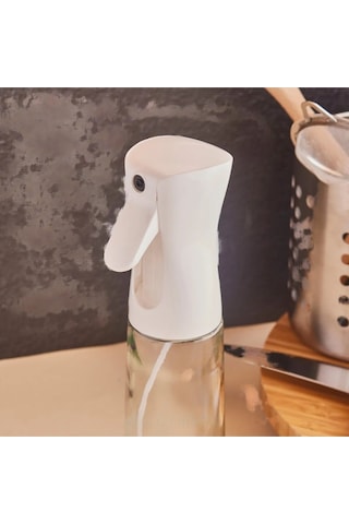 Sprey Yağdanlık Sıvı Yağ Spreyi Yağlık - Airfryer Püskürtme Yağdanlık Beyaz 300ml Beyaz