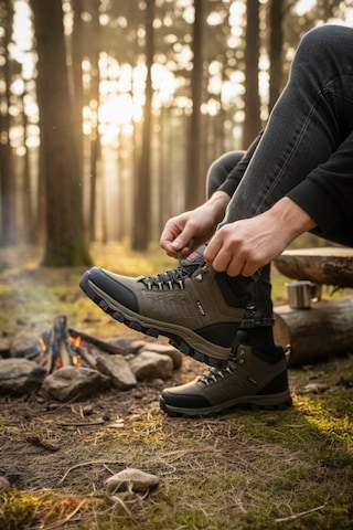 Enoch Erkek Siyah Waterproof Kürklü Outdoor Trekking Ve Kışlık Bot Kum