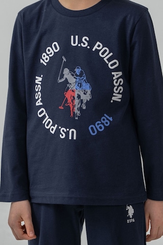 U.S. Polo Assn. Erkek Çocuk Pijama Takımı Baskılı Lacivert Uzun Kol Pijama Takımı Us2638-c-v1 Us2638-c-v1