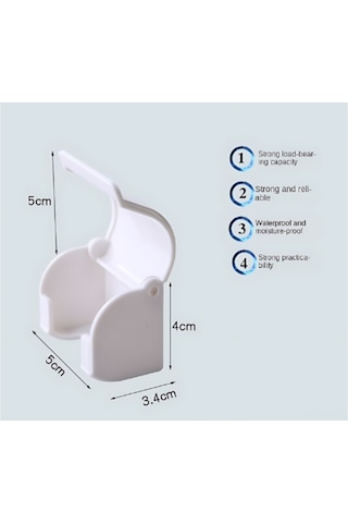 Kangvka Beyaz Plastik Döşeme Kanca, Kolay Kurulum, Tıraş Makinesi Koruma, Sıkı Ve Şık Tasarım, Tüm Tıraş Cihazları İçin Uygun, 1 Adet