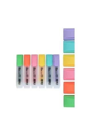Cengo 6lı Fosforlu Kalem Pastel Renkler Cgo-122 Çok Renkli