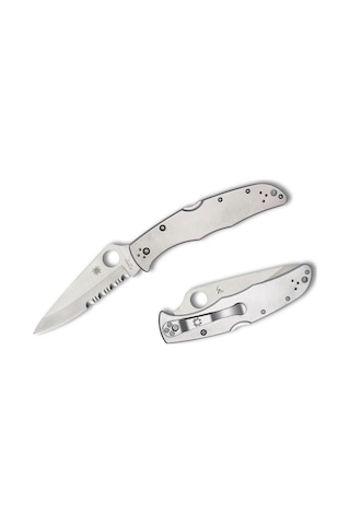 Spyderco Endura 4 Stainless Combinationedge Çakı Gümüş