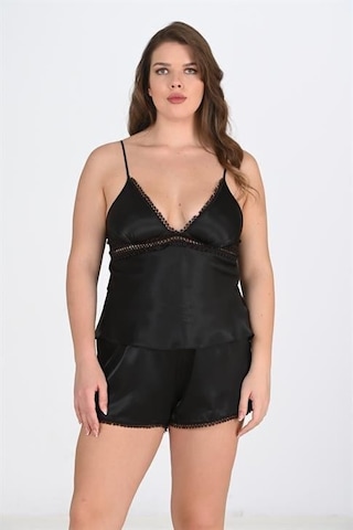 Primoda Aria's Closet Büyük Beden Siyah Şort Takımı Siyah