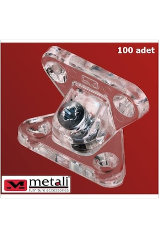 Metali Marka Plastik Açılı Kelebek Bağlantı 100 Adet Şeffaf N11.9756