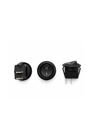 Yuvarlak Anahtar On-off 2 Pin 23 Mm Siyah Işıksız Aç Kapa Switch Mini Buton 6a 220v Ac - 10a 125v Ac