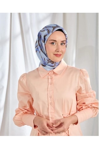 Silk Home Twill İpek Eşarp - 11548-08 Lila Mavi