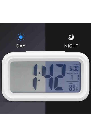 Dijital Çalar Saat Büyük Led Ekran Başucu Saati 12/24 Saat Erteleme Gece Işığı, Yatak Odası Ev Ofis İçin Tarih Çok Renkli
