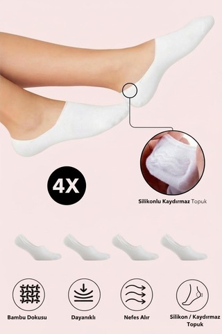 Heren Socks Heren 3'lü Bambu Görünmez Kadın Babet Çorap Siyah