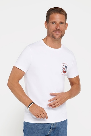 Tudors Erkek Slim Fit Dar Kesim %100 Pamuk Yumuşak Dokulu Baskılı Beyaz Bisiklet Yaka Tişört-29187 Beyaz