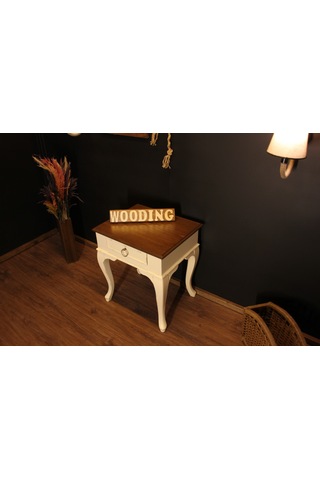 Wooding Masif Ceviz Krem Komodin - Yan Sehpa