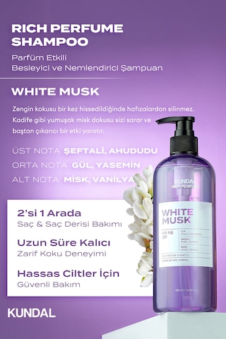 Kundal Rich Perfume Shampoo White Musk 500 ML