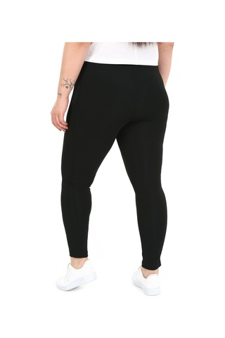 Büyük Beden Beli Lastikli Bilek Hizasında Panelli Siyah Bayan Tay Siyah