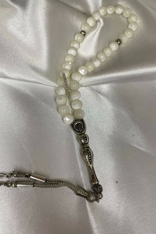 Rahan İnci Tespih Tesbih Doğal Taş Tesbih Gümüş İmameli Taç Çakrası Taşı Ahşap Kutulu Bereket Taşı Çok Renkli