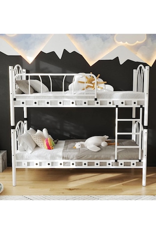 Missidea Bella Vintage Esintili Lüks Metal Ranza Beyaz 90x200 Cm. 90 x 200