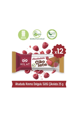 Milat Krema Dolgulu Ahududu Çikolata 12 25 G Milat Krema Dolgulu Ahududu Çikolata 12 25 G