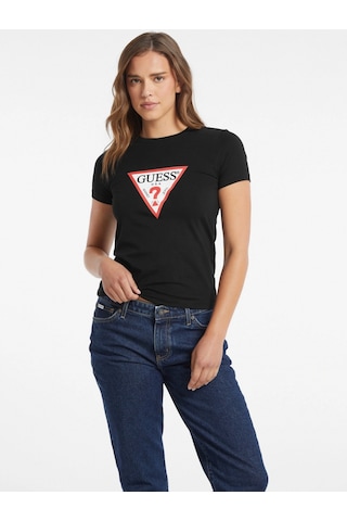 Guess Kadın Siyah Slim Fit T-shirt W4yı04j1314-jblk Siyah