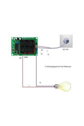 Pazly 433mhz Dc12v 6k 10a Roleli Rf Alıcı Modül + 3x6 Tuşlu 2262 Kumanda Seti - Ev Otomasyonu Diğer Diğer