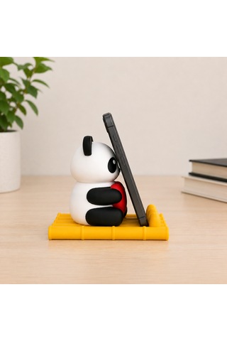 Sevimli Panda Figürlü Telefon Standı Masaüstü Organizer Ve Telefon Tutucu Çok Renkli