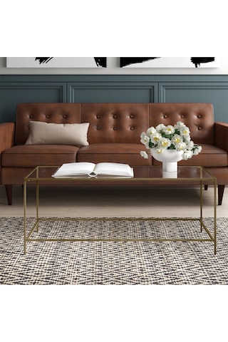 Flores Gold Metal Orta Sehpa