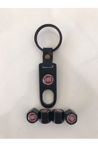 Fiat Logolu 4 Adet Plastik Sibop Kapagı Ve Anahtarlık Seti