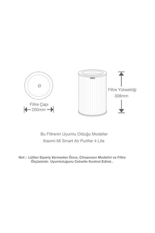 Purmed Xiaomi Smart Air Purifier 4 Lite Uyumlu Hepa Aktif Karbon Filtre