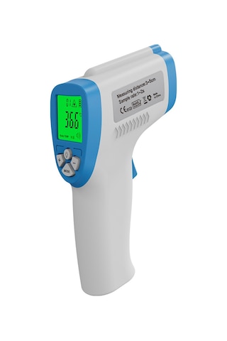 Teltree Mavi Elden Tutulan Entegre Infrared Test Cihazı - Dokunmadan Yüz Sıcaklığı Ölçer, Hızlı Ve Hassas Ölçüm, Yüksek Sıcaklık Uyarısı Pil Yok