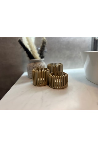 En-cag Üç Boyutlu Tealight Mumluk Ve Üçlü Mum Standı Seti Dekoratif Mum Tutucu Bss Çok Renkli