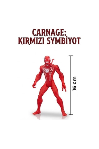 TıfılToys Kırmızı Symbiyot Detaylı Koleksiyon Figürü 16 Cm Işıklı Kırmızı Venom Figür Oyuncağı