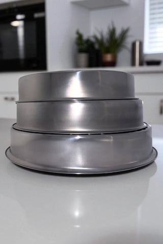 3'lü Çiğköfte Tepsisi Çiğköfte Leğeni Paslanmaz Çelik 36-39-43 Cm Gümüş