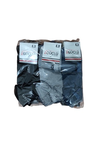 12 Adet Erkek Çorap Pamuklu Likralı Çok Renkli