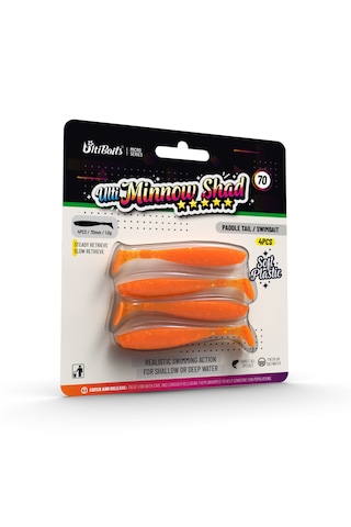 Ulti Baits Minnow Shad Silikon Balık 70mm 1,6gr 4 Adet, Ub-c07