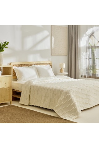 Kaşmir Home Ella Çift Kişilik Yatak Örtüsü Offwhite Beyaz