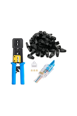 Yeni Nesil Rj45 Ağ Pensesi + Yeni Nesil Cat5/Cat6 Konnektör Jack