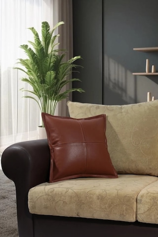 Premium Dekoratif Taba Deri Kırlent Kılıfı/ev Ve Ofis Için Gerçek Deri 45x45cm Kırlent Kılıfı Taba