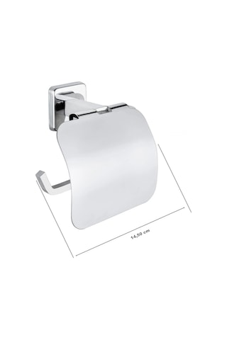 Tema Lüx Kare Plus Kapaklı Tuvalet Kağıtlığı Paslanmaz Ss 304 Krom Kaplama Banyo Wc Kağıtlık Krom
