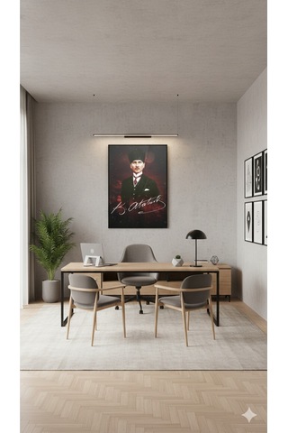 Mustafa Kemal Atatürk Şık Portre Cam Tablo Hediyelik Özel Tasarım