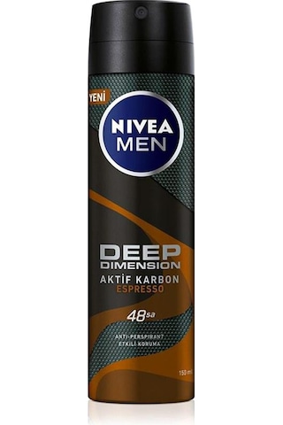 Nivea Deep Dimension Espresso Aktif Karbon Erkek Sprey Deodorant 150 ML Nivea Deep Dimension Espresso Aktif Karbon Erkek Sprey Deodorant 150 ML