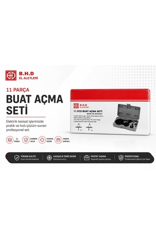 Bhd 11 Parça Buat Açma Seti Bhd00263 19mm-64mm Boyutlarıyla Dayanıklı Materyal