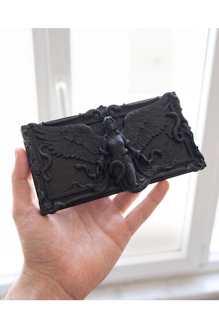 Lilith Mitolojik Duvar Heykeli Gotik Barok Rölyef Tablo Siyah 25 Cm Salon Duvar Dekoru Gotik Sanat Severlere Ev Hediyesi 25cm