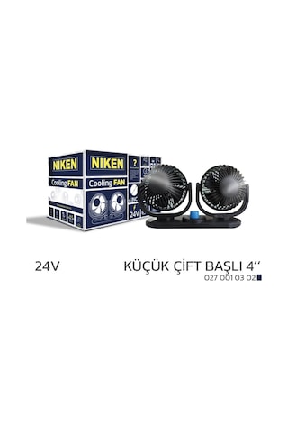 Niken Araç İçi Vantilatör Çift Başlı Küçük 24volt 4 İnç Niken