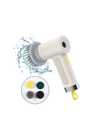 Sones Çok İşlevli El Tipi Kablosuz Elektrikli Temizleme Fırçası Fildişi Beyazı