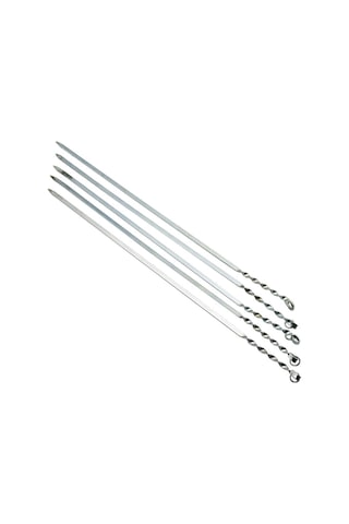 Büro Ev Ofis Mangal Keyfi İçin 60cm Metal Burgulu Dar Yassı Tavuk Kanat Şişi
