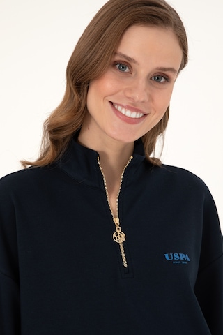 U.S. Polo Assn. Kadın Lacivert Dik Yaka Fermuarlı Sweatshirt 50297316-VR033