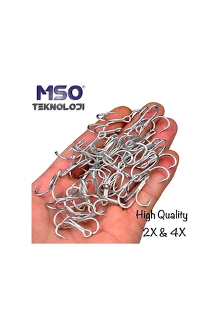 MSO VIP Kalite 3 Kollu 2X & 4X Yüksek Karbonu Olta Balık İğne
