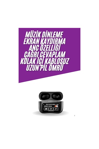 Tek Kablosuz Bluetooth Kulaklık Pro Yeni Nesil Dokunmatik Kontrol Yeni Nesil Najmaddin