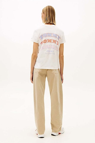 Tommy Jeans Kadın Tişört-dw0dw22516-12819 Beyaz
