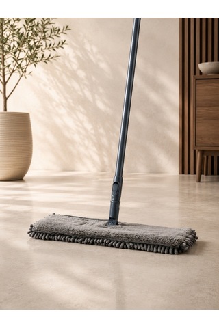 Çift Taraflı Mikrofiber Makarna Mop 360 Döner Başlıklı Islak Kuru Temizlik Mopu Yıkanabilir Bezli Vıchy-7029 40cm Hare