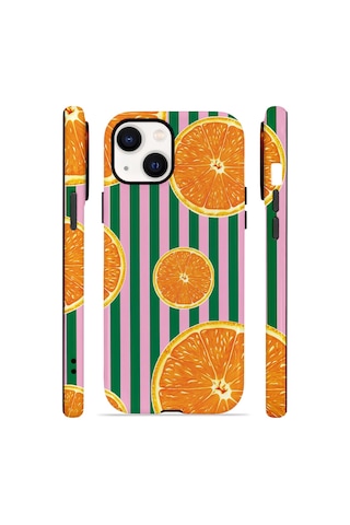 Apple iPhone Uyumlu 15 Vorian Çift Katmanlı Magsafe Kılıf Orange Grove Cabana