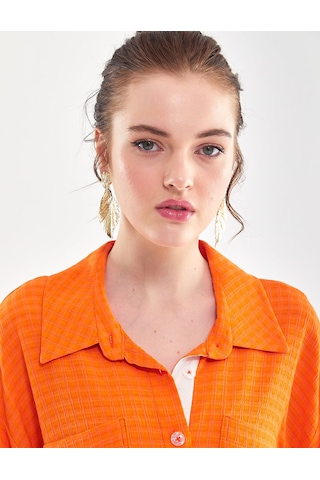 Çift Cepli Oversize Tunik-turuncu Turuncu